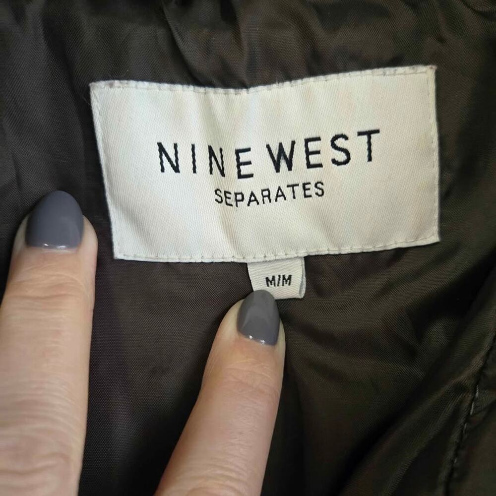 Nine West Brown Quilted Puffer Vest Down & Feather Fill Winter Gorpcore Medium‎ - Picture 3 of 5
